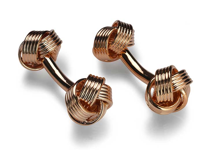 babette wasserman Knot Cufflinks Rose Gold