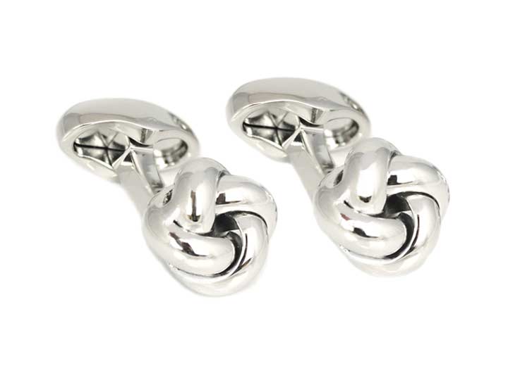 babette wasserman Knot Smooth Cufflinks Rhodium