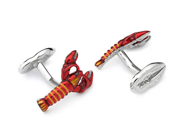 babette wasserman Lobster Cufflinks Red