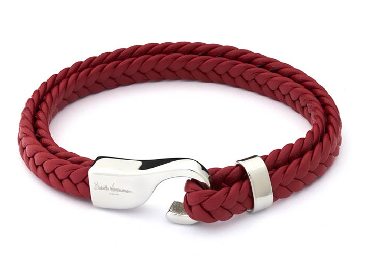 babette wasserman Marine Leather Bracelet Red