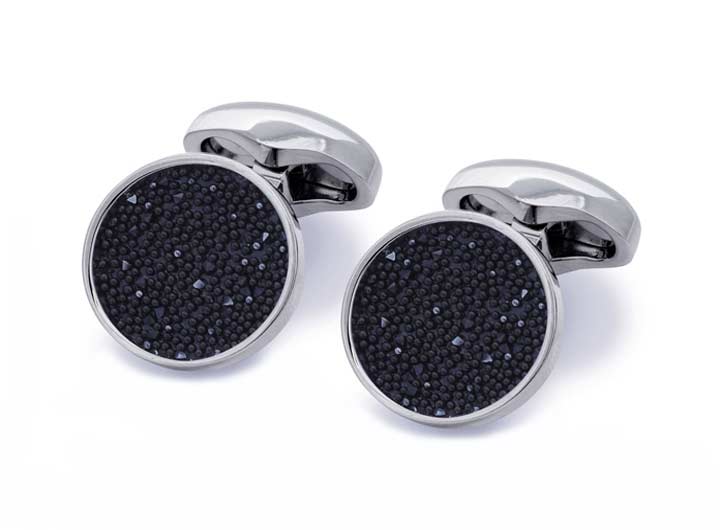 babette wasserman Moondust Round Cufflinks Jet