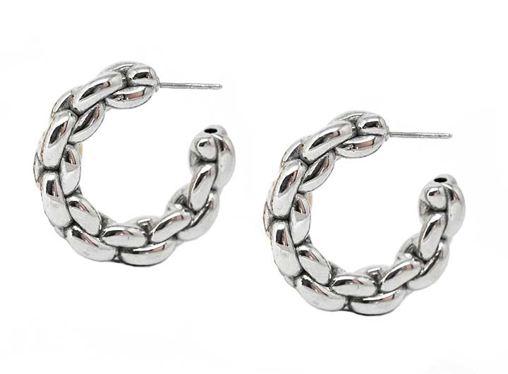 babette wasserman Nexus Large Hoop Earrings Silver
