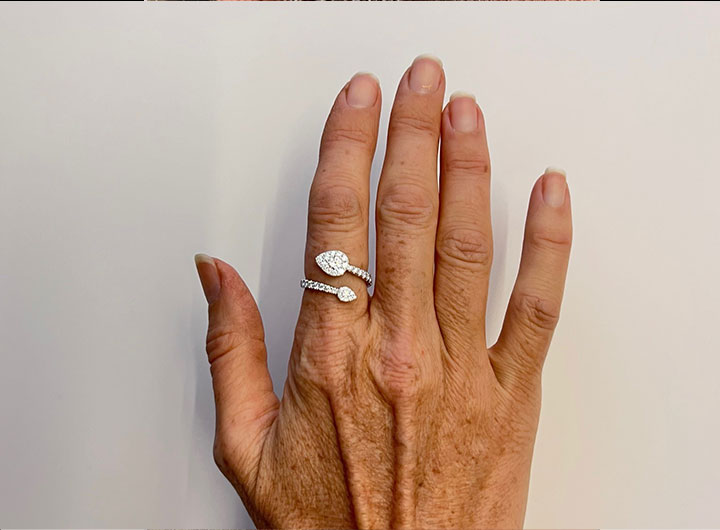 Babette Wasserman Pear Diamond Snake Ring