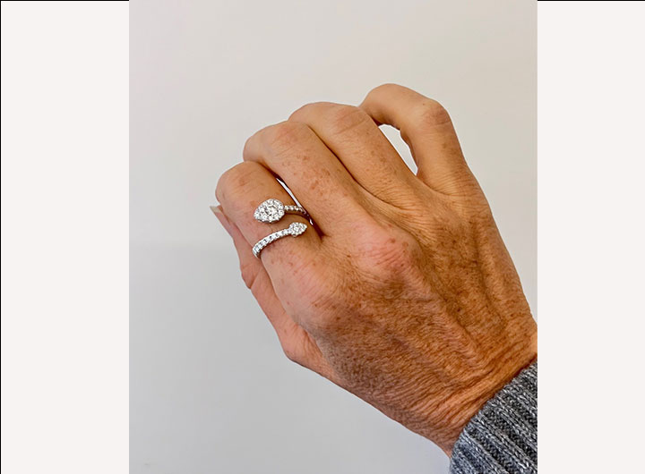 Babette Wasserman Pear Diamond Snake Ring