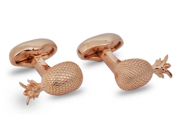 babette wasserman Pinapple Cufflinks Rose Gold
