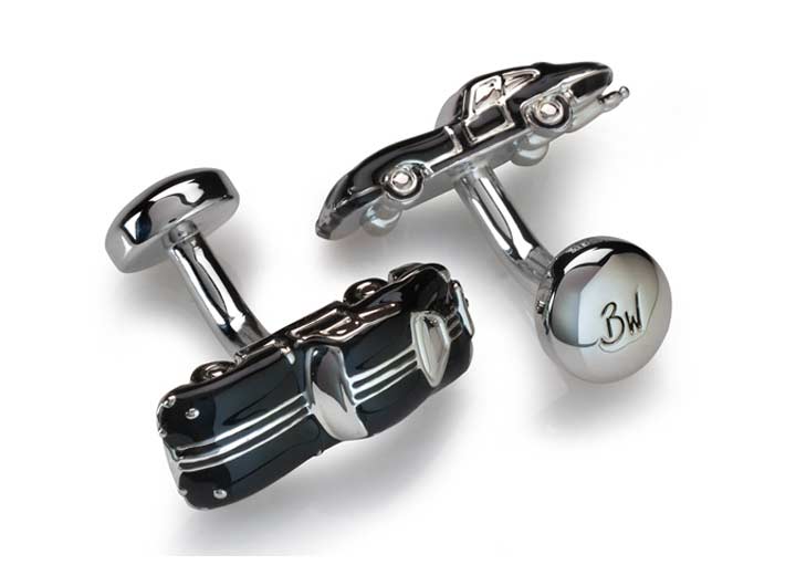 babette wasserman Retro Jag Cufflinks Black