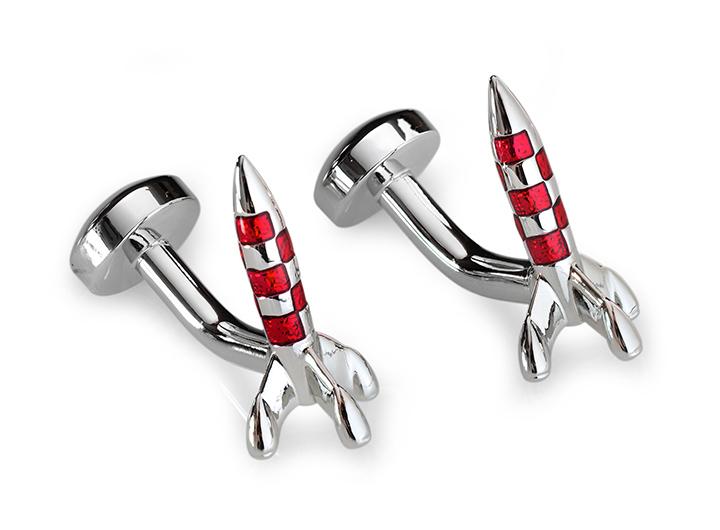 babette wasserman Retro Rocket Cufflinks Red