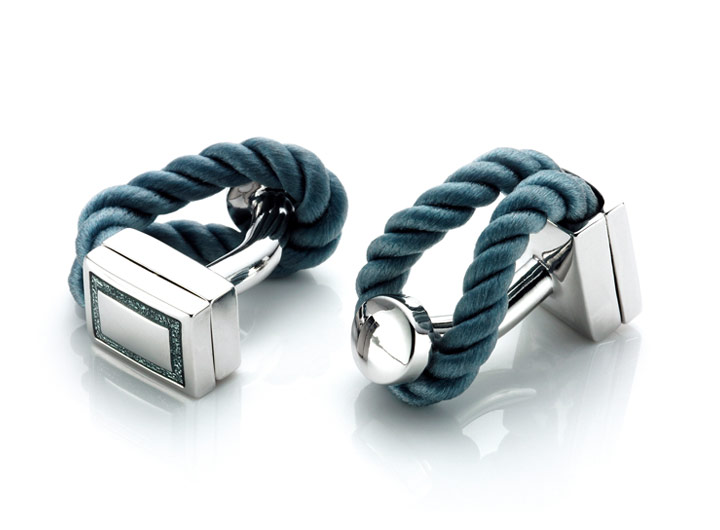 babette wasserman Rope Wrap Cufflinks Light Blue