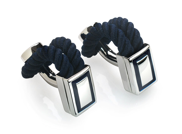 babette wasserman Rope Wrap Cufflinks Navy
