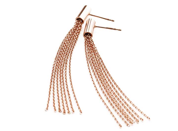 babette wasserman Scarf Knot Earrings Rose Gold