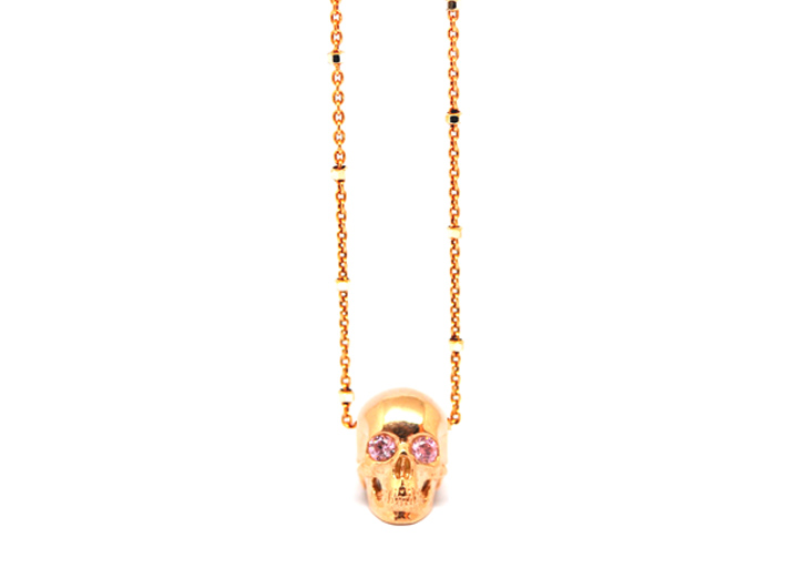 babette wasserman Skull Necklace Rose Gold
