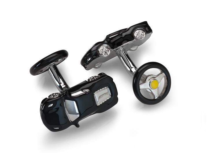 babette wasserman Sports Car Cufflinks Black