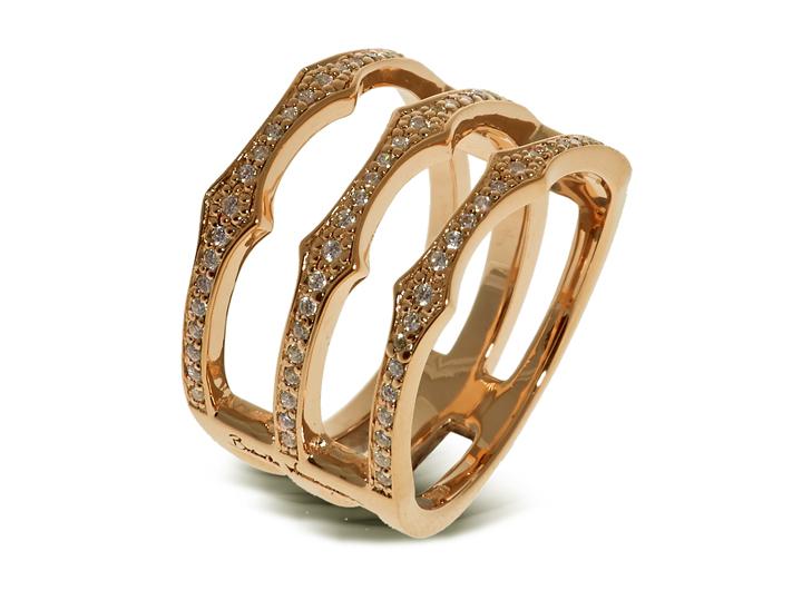 babette wasserman Triple Spear Band Ring Gold