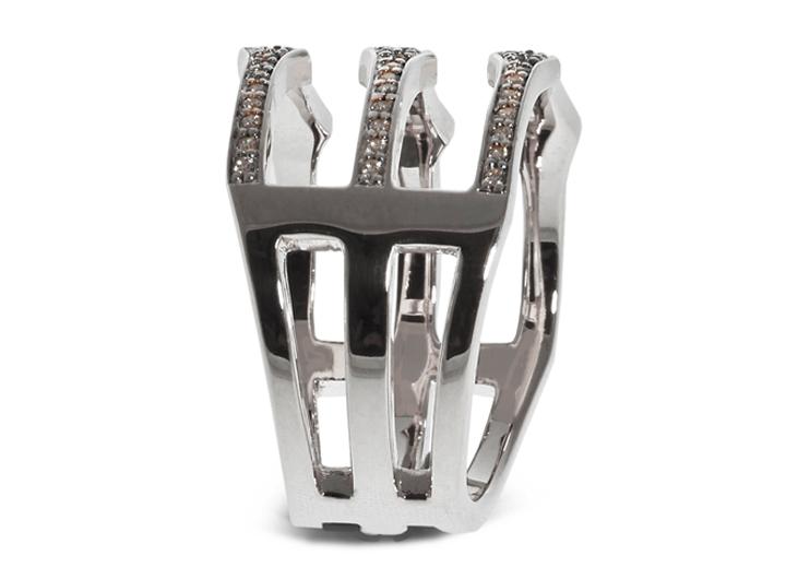 Babette Wasserman Triple Spear Band Ring Silver