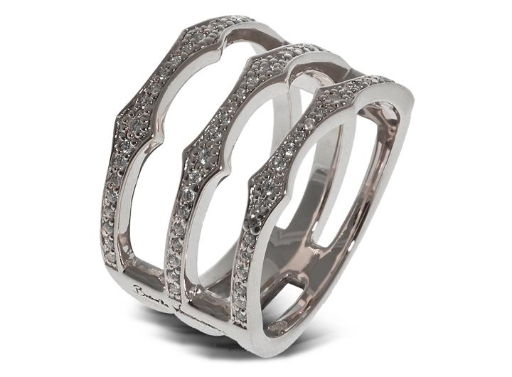 babette wasserman Triple Spear Band Ring Silver