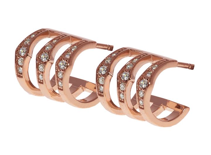 babette wasserman Triple Spear Earrings Rose Gold