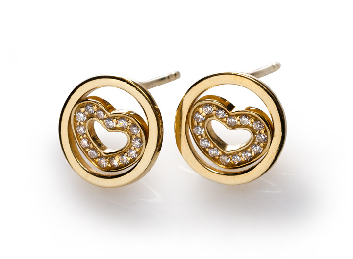 babette wasserman Twisting Heart Earrings Gold