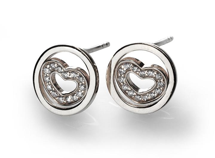 babette wasserman Twisting Heart Earrings Silver