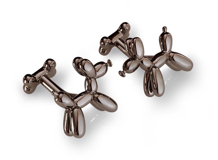 babette wasserman Balloon Dog Cufflinks Black Rhodium