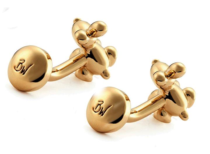 Babette Wasserman Balloon Rabbit Cufflinks Yellow Gold