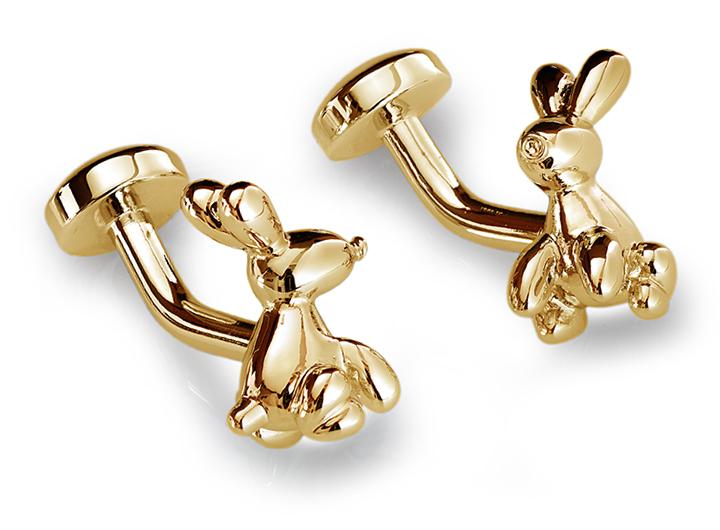 babette wasserman Balloon Rabbit Cufflinks Yellow Gold