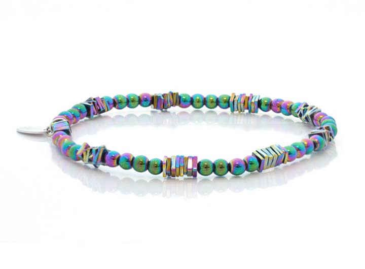 babette wasserman Cubic Hematite Bracelet Petrol Hematite