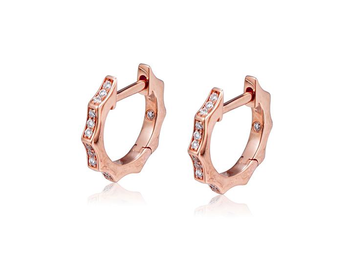 babette wasserman Curly Diamond Huggies 18ct Rose Gold