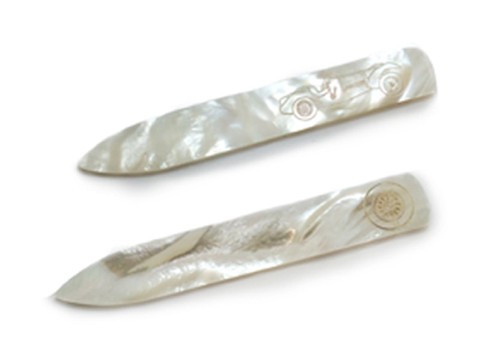 babette wasserman Deco Car Collar Stiffeners Mother of Pearl