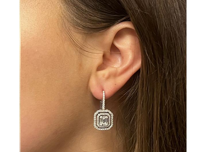 Babette Wasserman Deco Diamond Mosaic Earrings 18ct White Gold