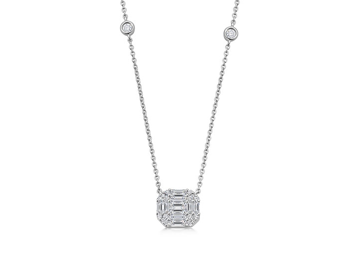 babette wasserman Deco Diamond Mosaic Necklace 18ct White Gold