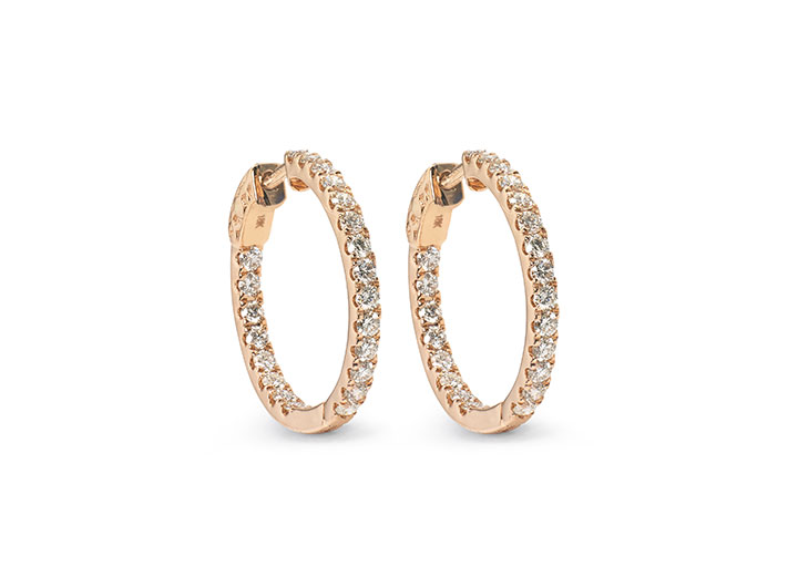 babette wasserman Diamond Hoop Earrings 18ct Rose Gold