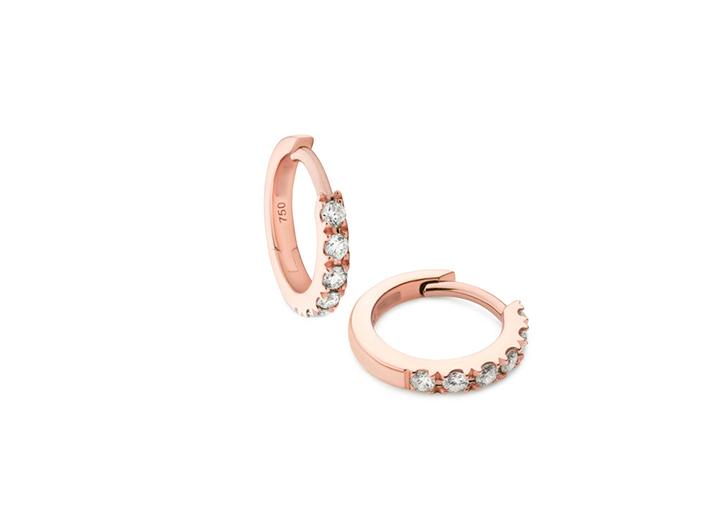babette wasserman Diamond Huggie Earrings 18ct Rose Gold