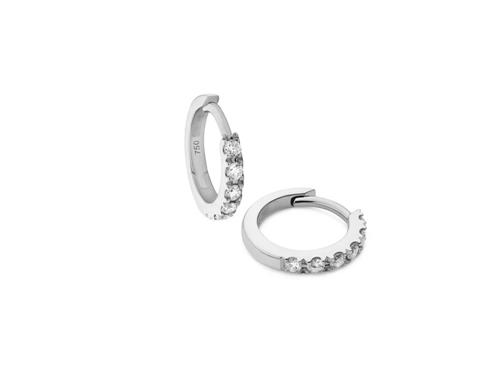 babette wasserman Diamond Huggie Earrings 18ct White Gold