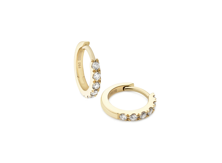 babette wasserman Diamond Huggie Earrings 18ct Yellow Gold