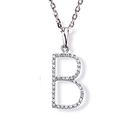 Babette Wasserman Diamond Letter Necklace 18ct White Gold