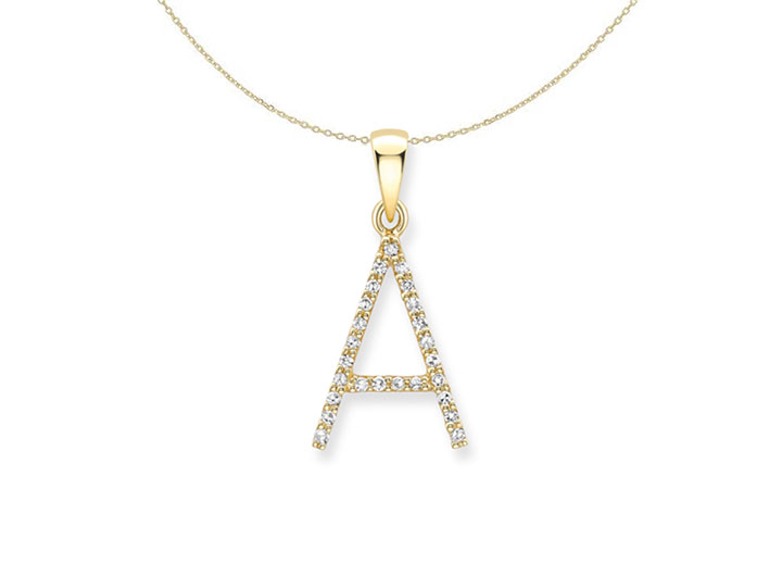 babette wasserman Diamond Letter Necklace 18ct Yellow Gold