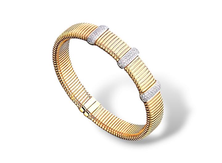 babette wasserman Diamond Triple Bar Cuff Bracelet 18ct Yellow Gold