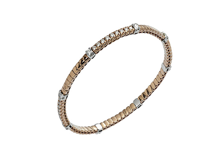 babette wasserman Flexible Diamond Bracelet 18ct Rose Gold & White Gold