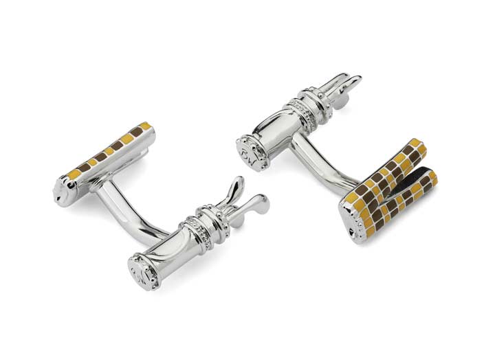babette wasserman Golf and Trouser Cufflinks Yellow and Brown