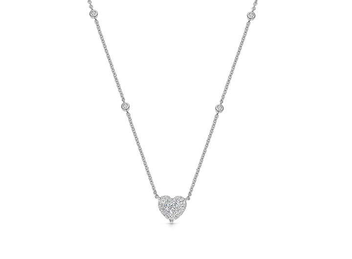 Babette Wasserman Heart Diamond Necklace 18ct White Gold