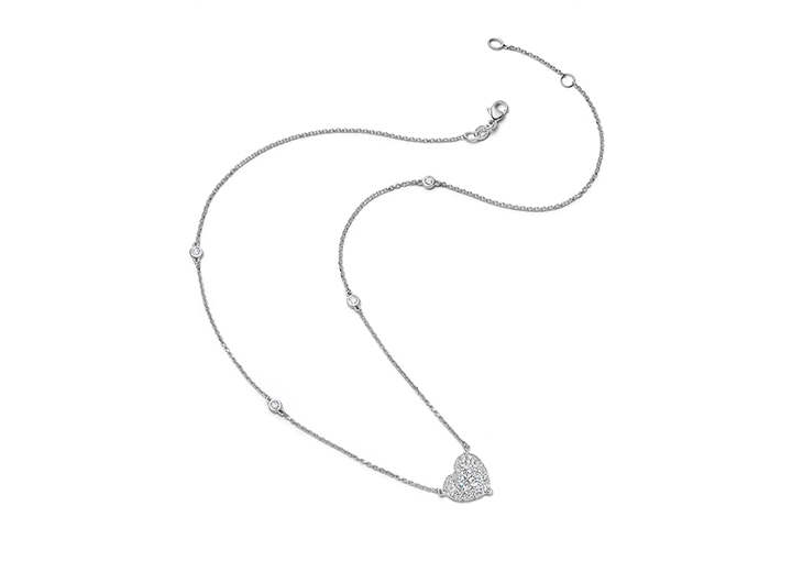 Babette Wasserman Heart Diamond Necklace 18ct White Gold
