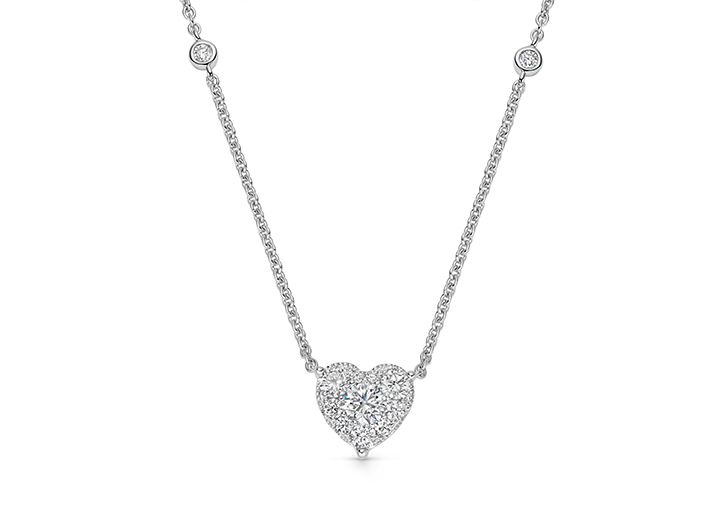 babette wasserman Heart Diamond Necklace 18ct White Gold