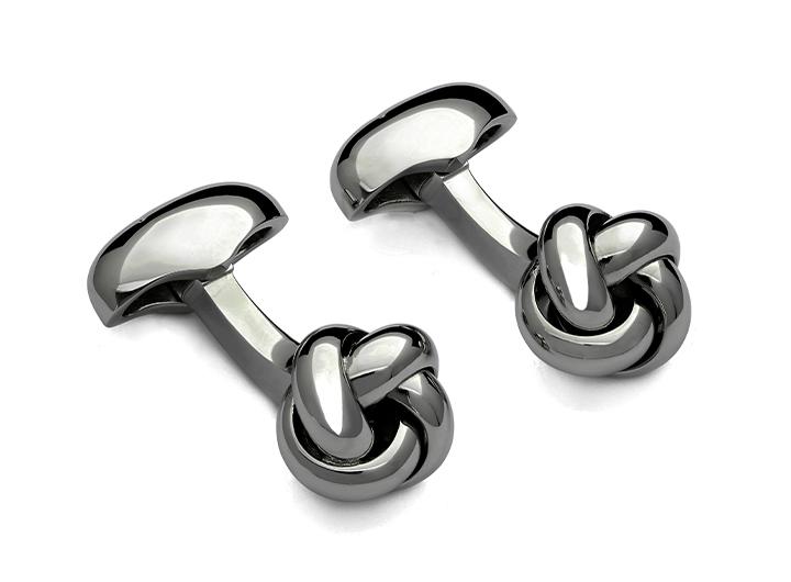 babette wasserman Knot Smooth Cufflinks Black Rhodium