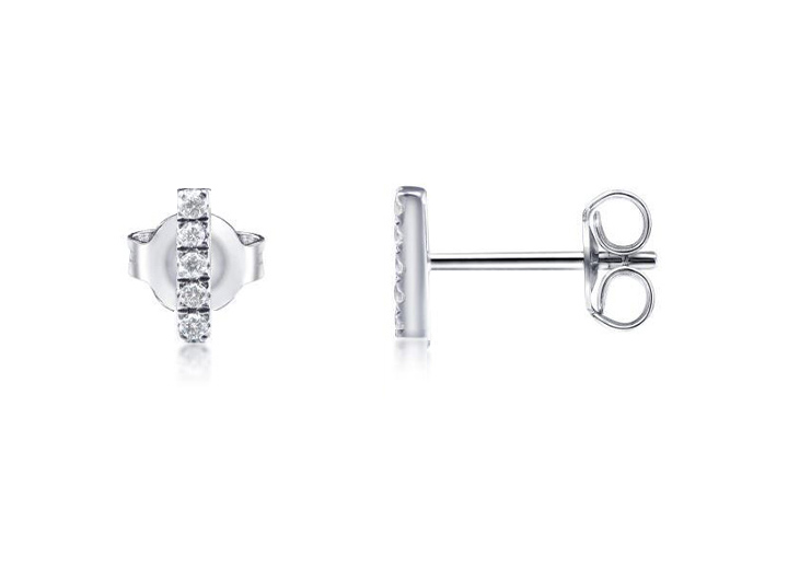 Babette Wasserman Linea Diamond Stud Earrings 18ct White Gold