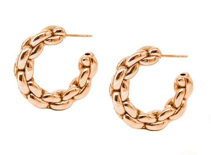 babette wasserman Nexus Large Hoop Earrings Rose Gold