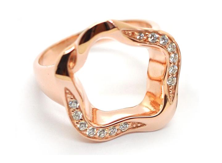 babette wasserman Open Flower Ring Crystal Rose Gold