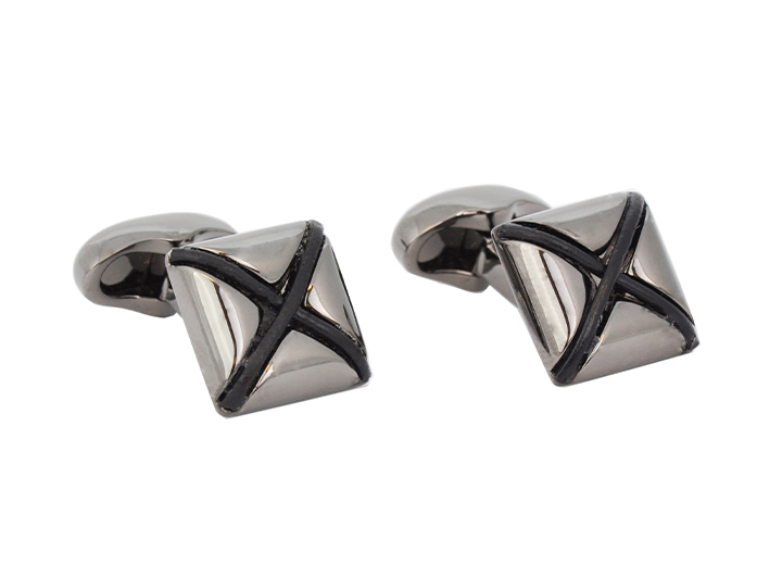 babette wasserman Origami Star Pelle Cufflinks Black Rhodium
