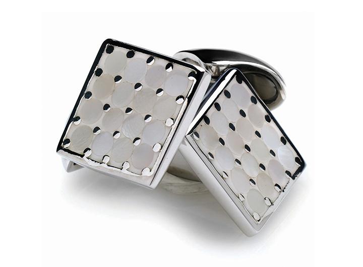 babette wasserman Pebble Fresco Cufflinks Mother of Pearl