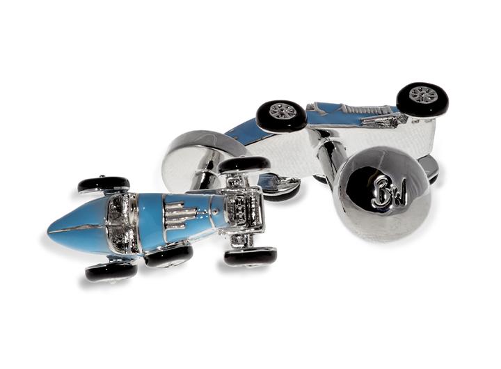 Babette Wasserman Retro Bug Car Cufflinks Light Blue