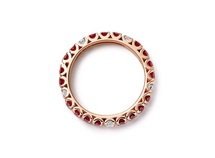 Babette Wasserman Ruby & Diamond Eternity Ring With Split Setting